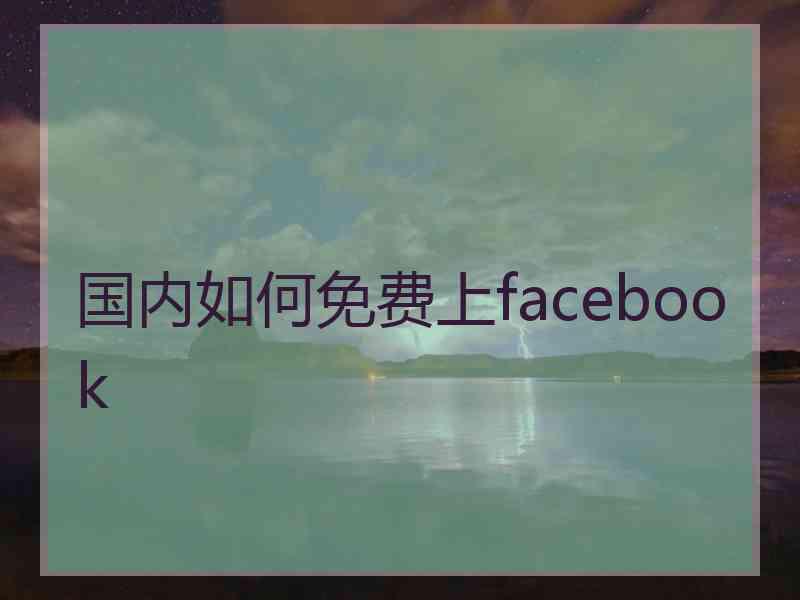 国内如何免费上facebook