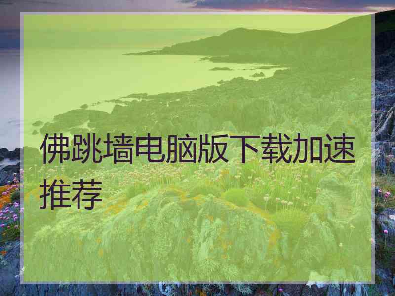 佛跳墙电脑版下载加速推荐