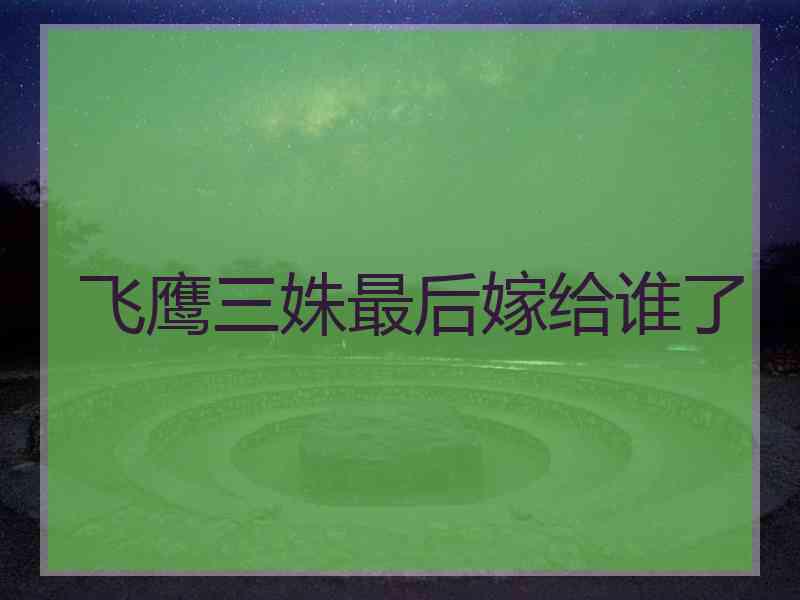 飞鹰三姝最后嫁给谁了