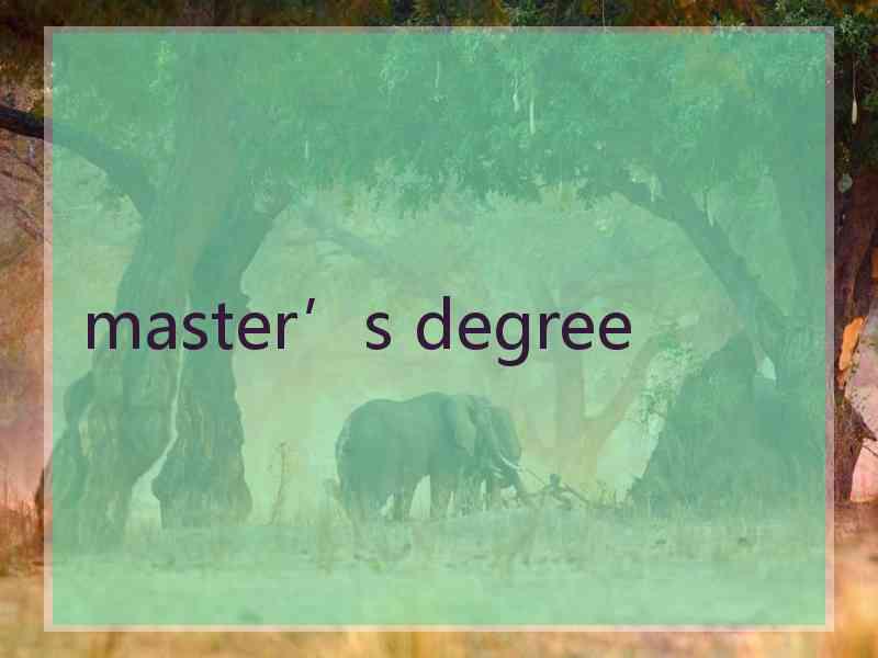 master’s degree