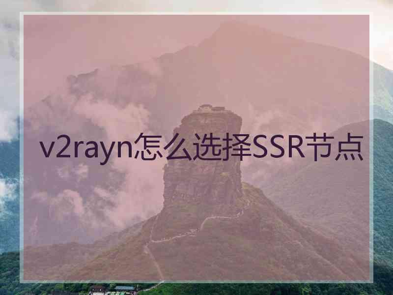 v2rayn怎么选择SSR节点