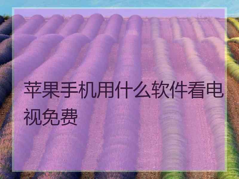 苹果手机用什么软件看电视免费