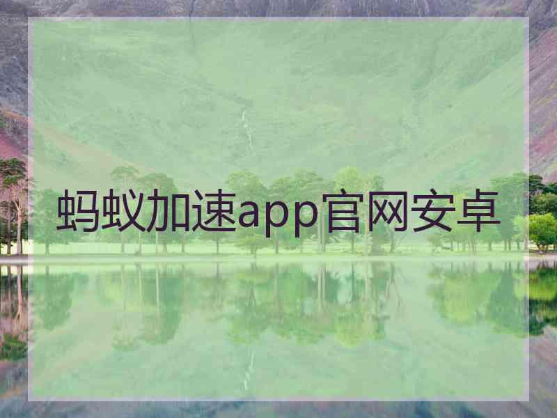 蚂蚁加速app官网安卓