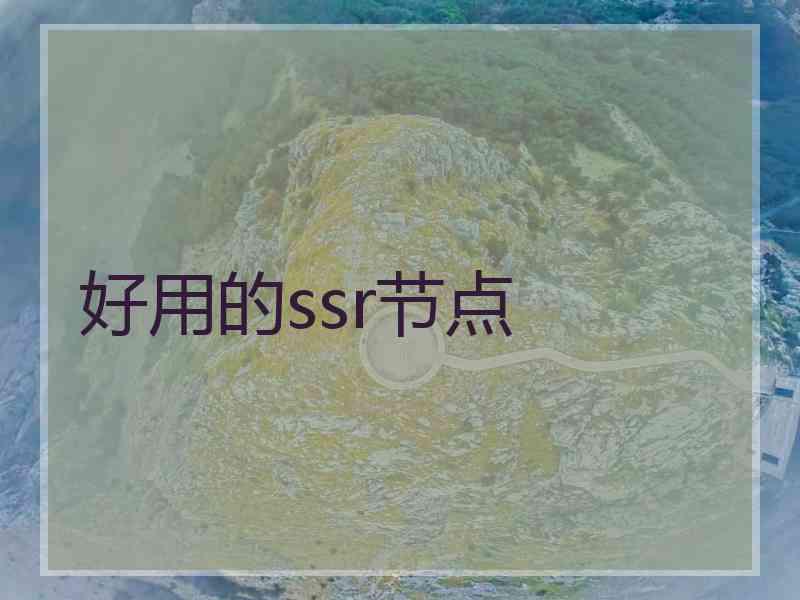 好用的ssr节点