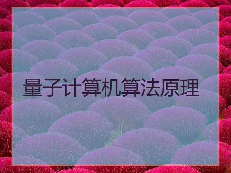 量子计算机算法原理