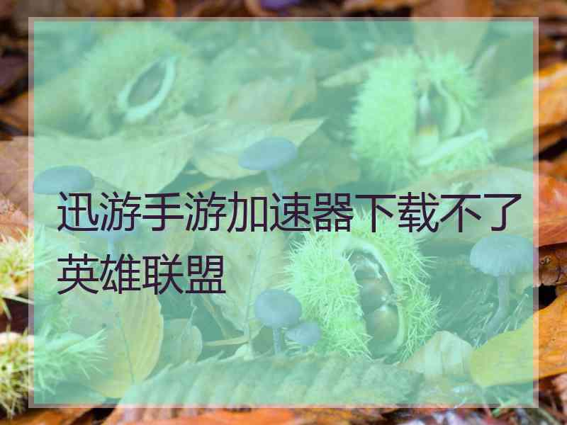 迅游手游加速器下载不了英雄联盟