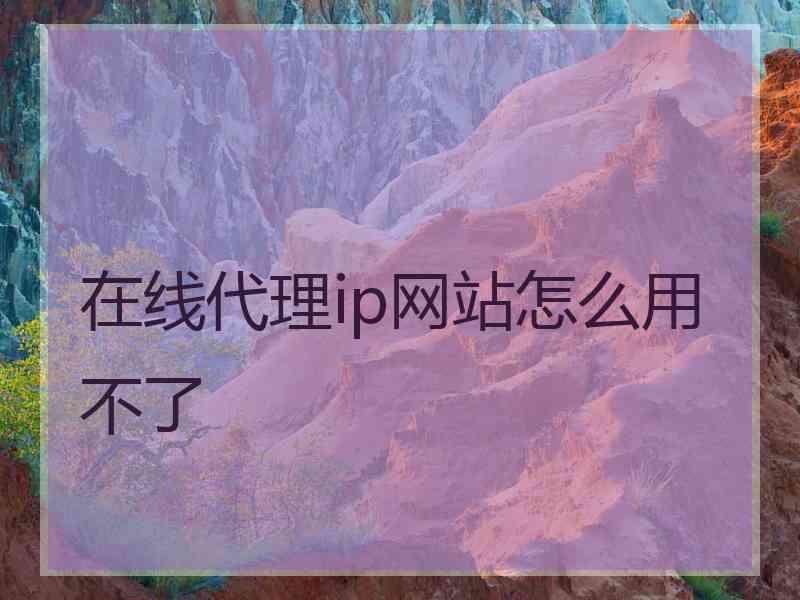 在线代理ip网站怎么用不了