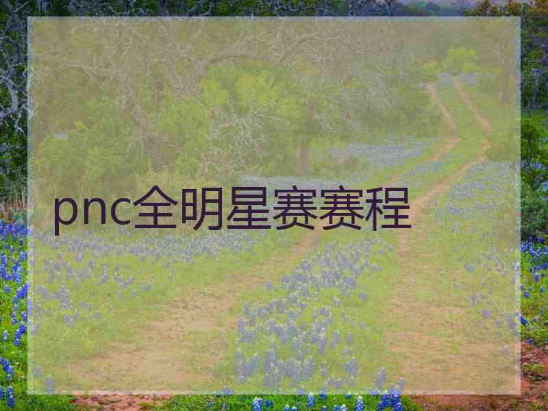 pnc全明星赛赛程