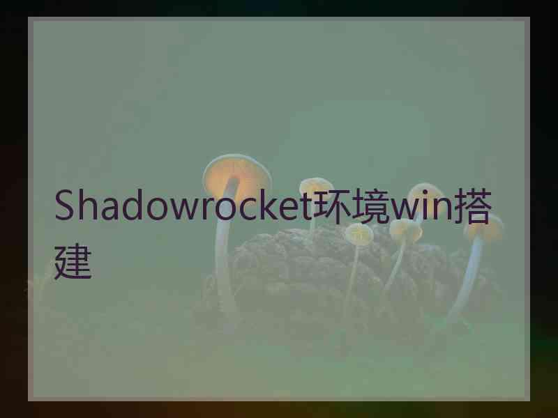 Shadowrocket环境win搭建