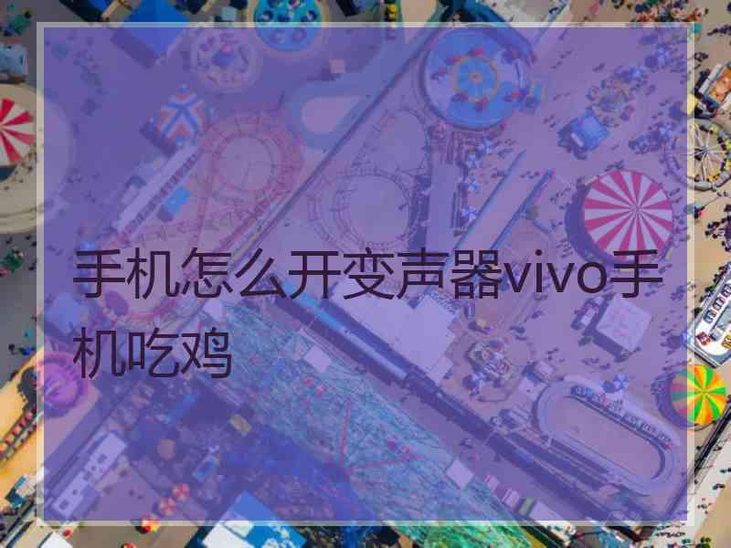 手机怎么开变声器vivo手机吃鸡