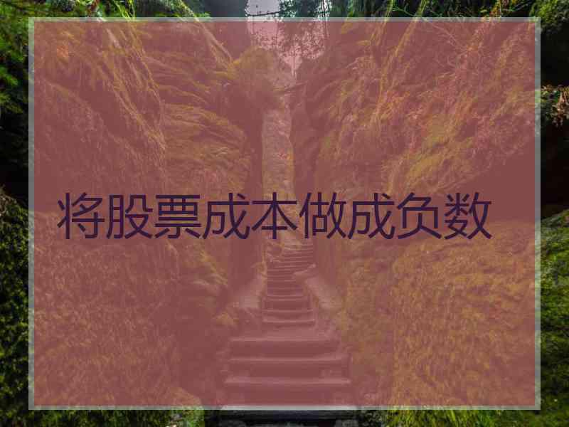 将股票成本做成负数