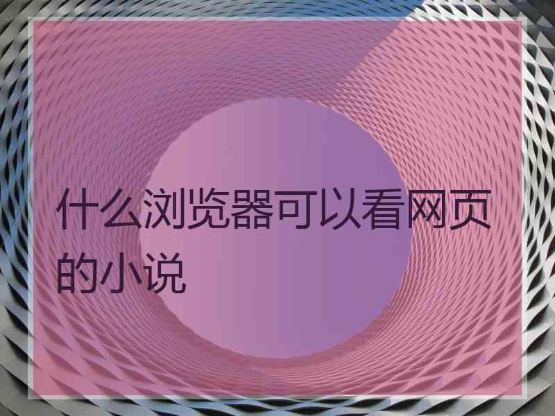 什么浏览器可以看网页的小说