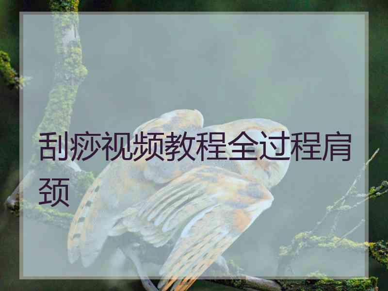 刮痧视频教程全过程肩颈