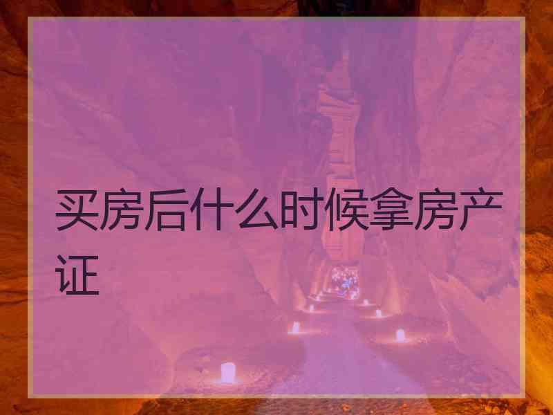 买房后什么时候拿房产证