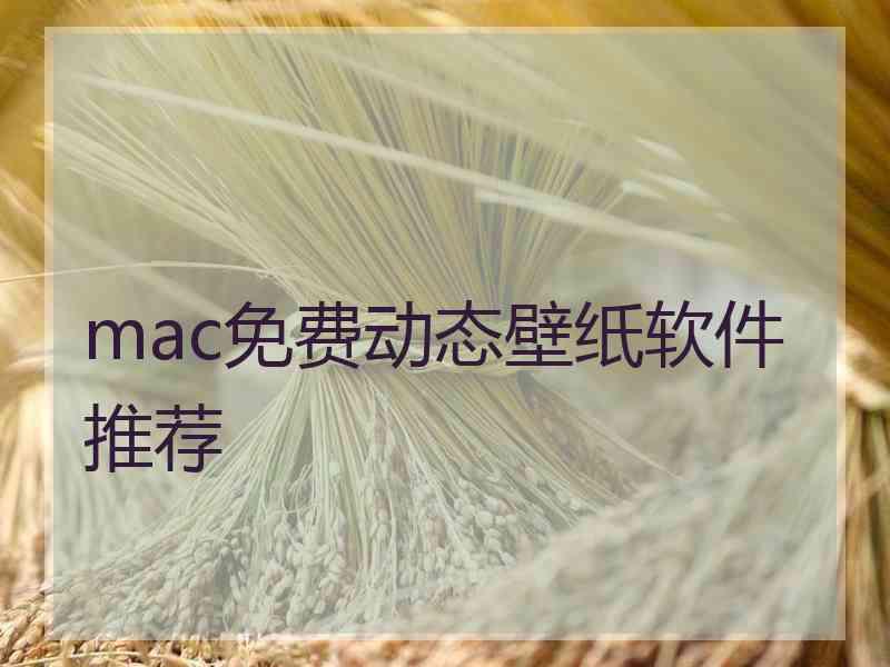 mac免费动态壁纸软件推荐