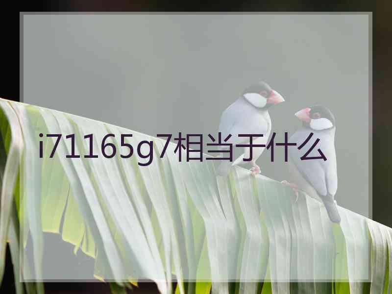 i71165g7相当于什么