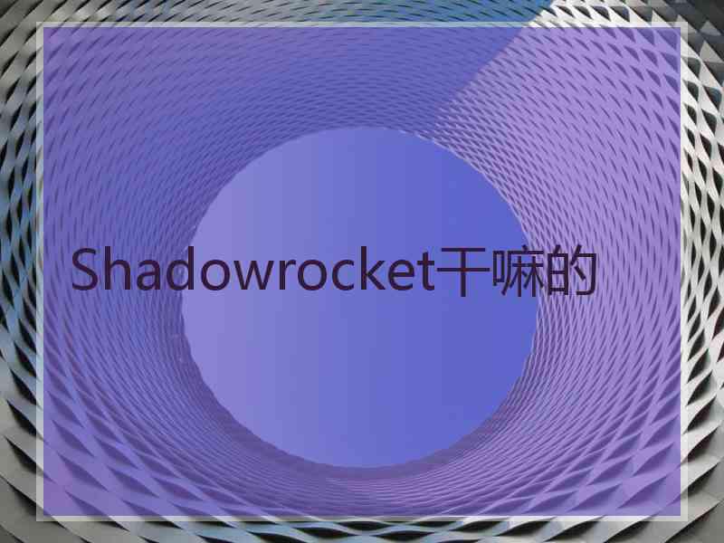 Shadowrocket干嘛的