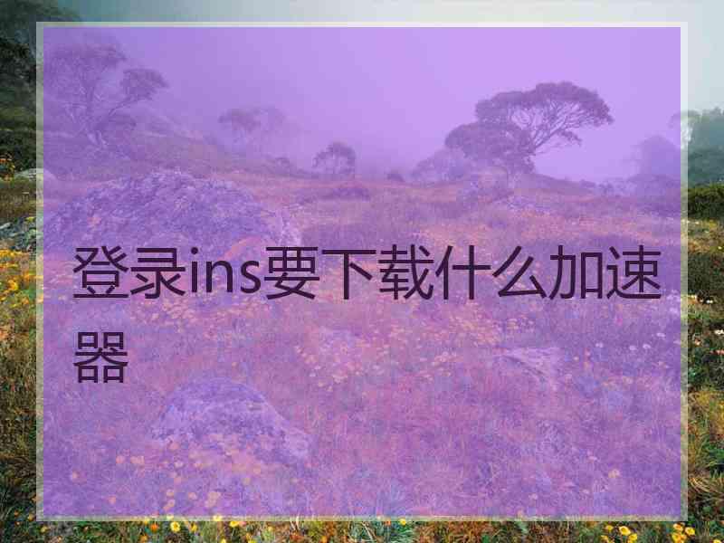 登录ins要下载什么加速器