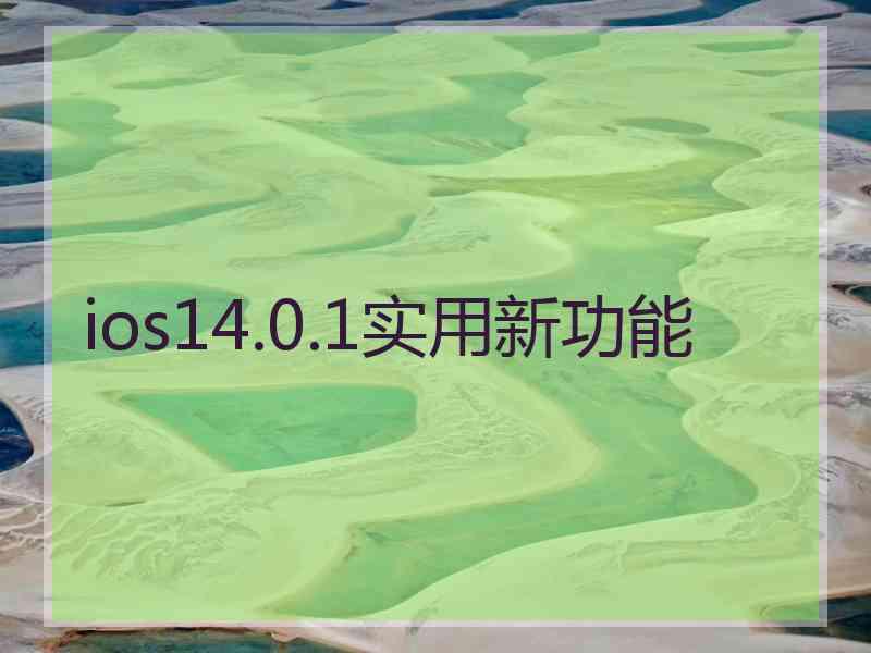 ios14.0.1实用新功能