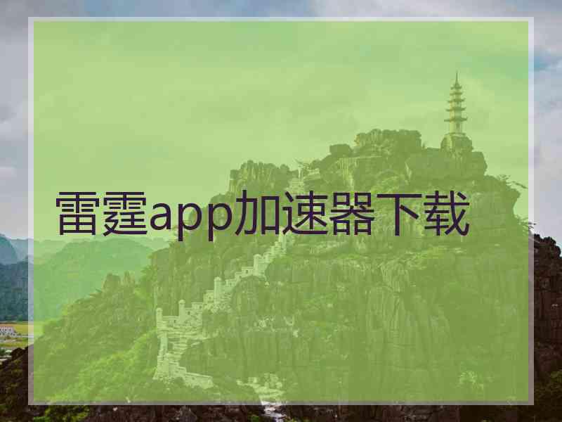 雷霆app加速器下载