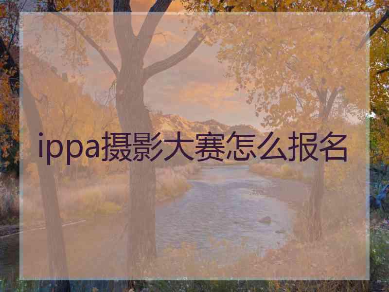 ippa摄影大赛怎么报名