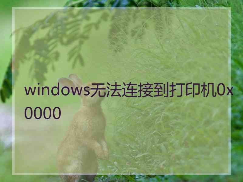 windows无法连接到打印机0x0000