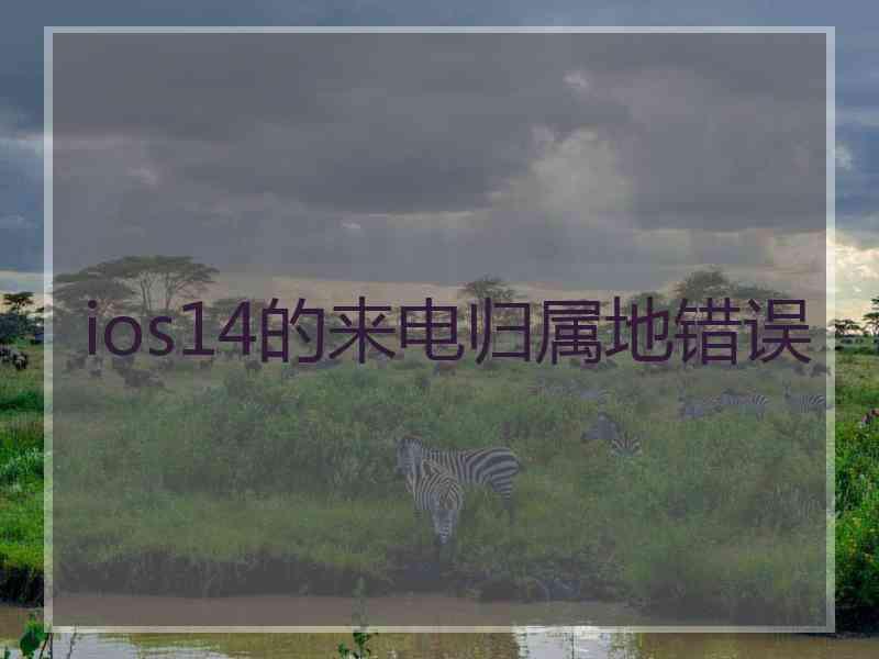 ios14的来电归属地错误