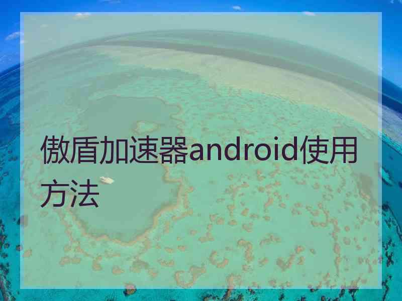 傲盾加速器android使用方法