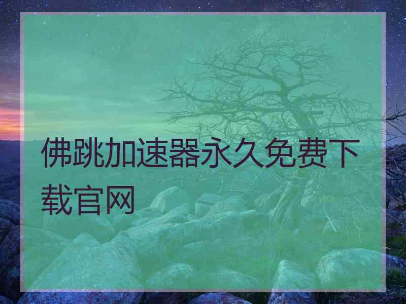 佛跳加速器永久免费下载官网