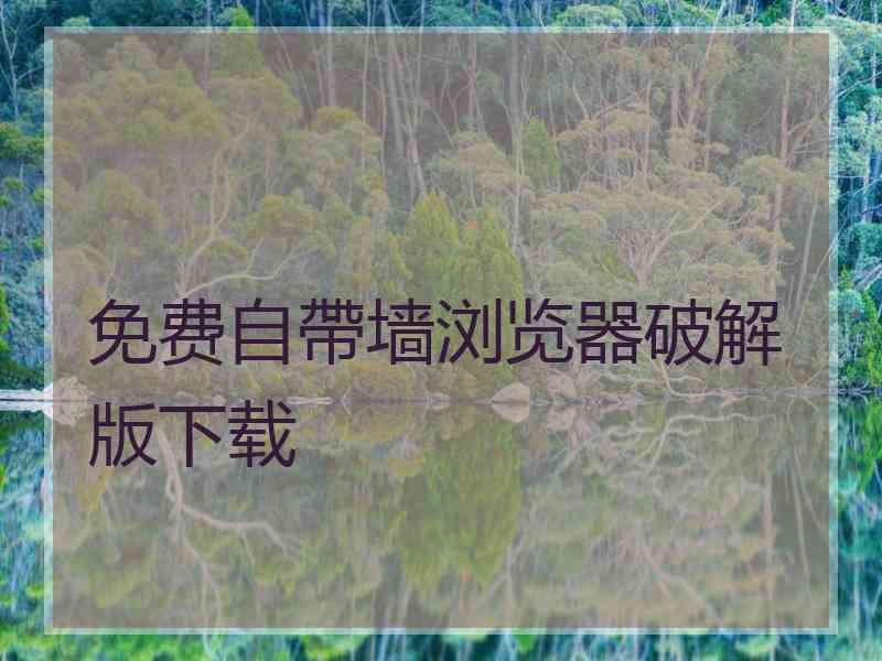 免费自帶墙浏览器破解版下载