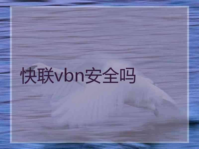 快联vbn安全吗